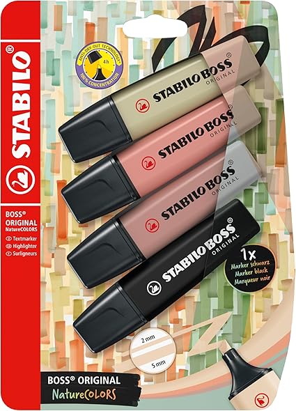 STABILO BOSS ORIGINAL NatureCOLORS - Pack de 4 colores