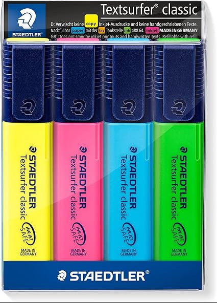 STAEDTLER - Pack de 4 Marcadores Fluorescentes